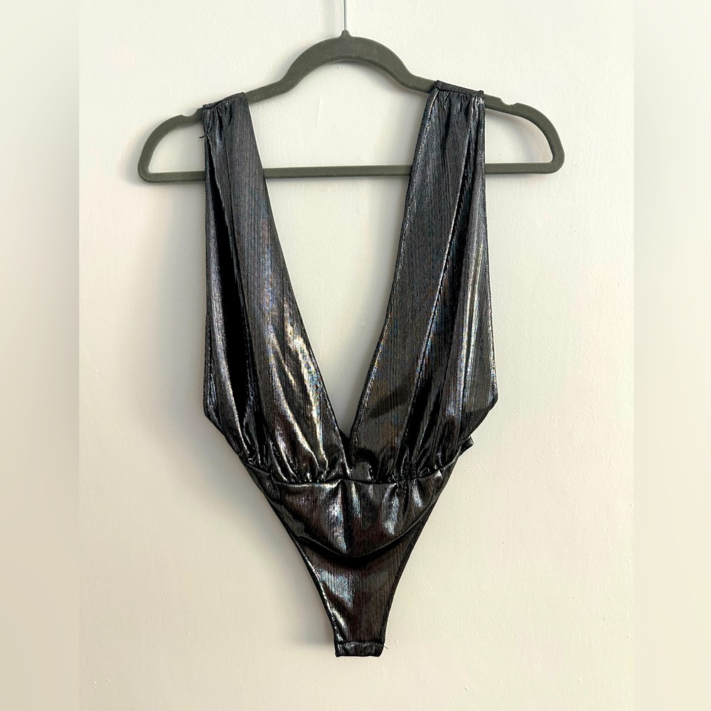 PrettyLittleThing Black/Silver Bodysuit